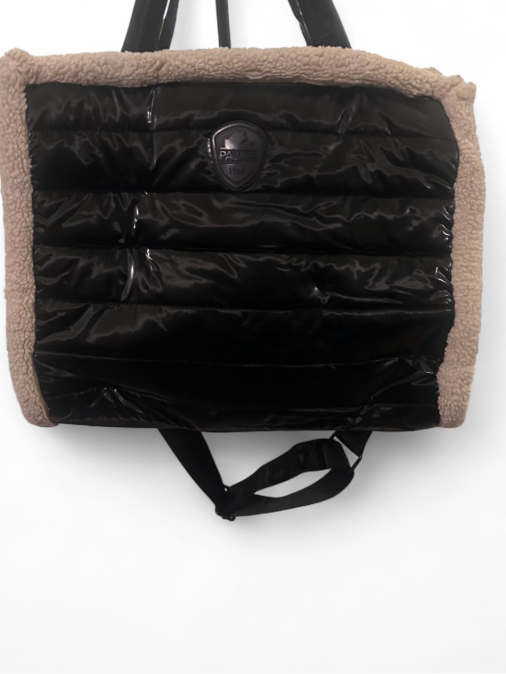 Pajar Canada Quilted Puffer Tote Bag with Faux Shearling